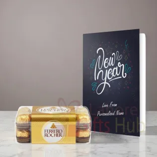 Personalized New Year Card with Ferrero Chocolates