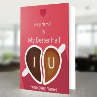 My Better Half Personalised Love Card