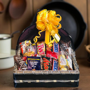 Choco Delight Wooden Basket